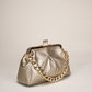 TIANE Leather Clutch Bag - Platino