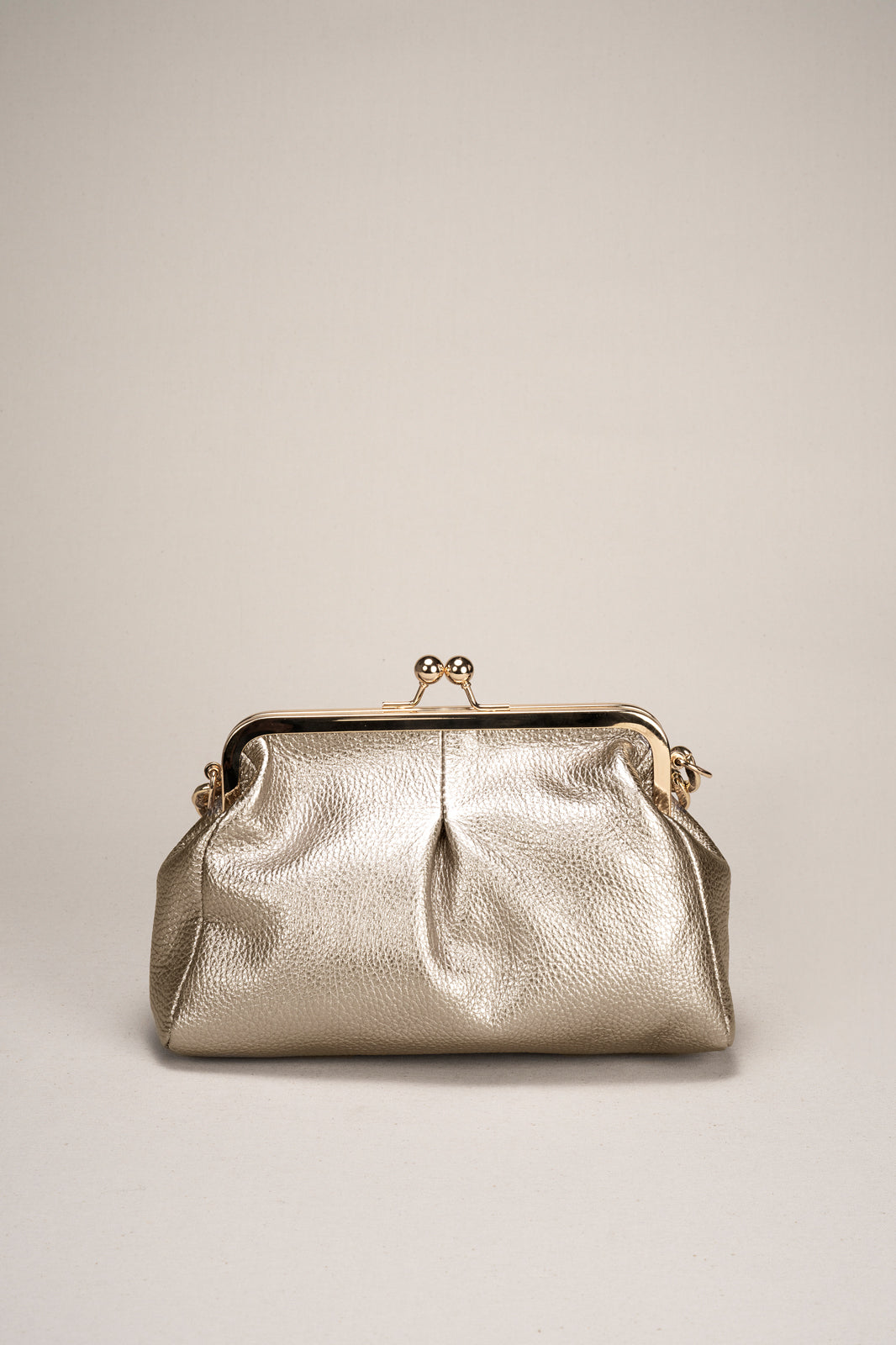 TIANE Leather Clutch Bag - Platino