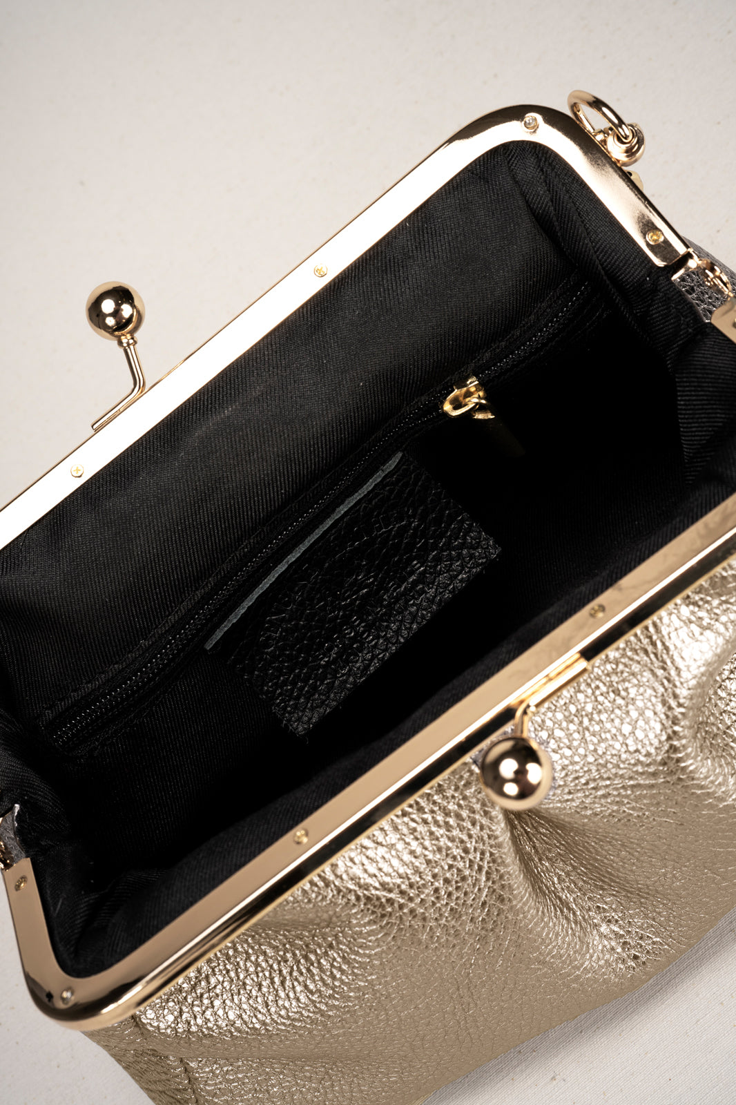 TIANE Leather Clutch Bag - Platino