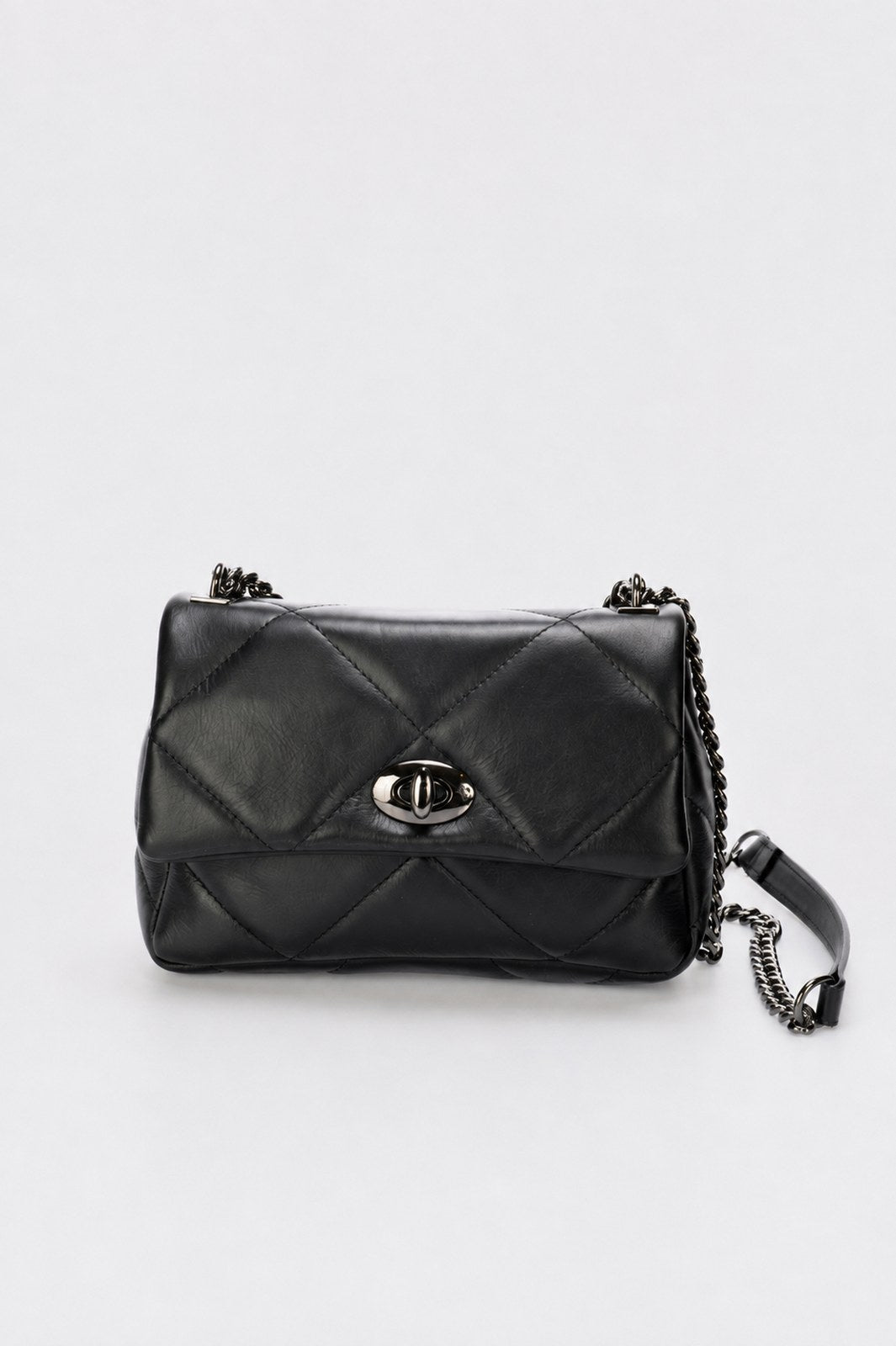 SIELLA Leather Shoulder Bag - Black