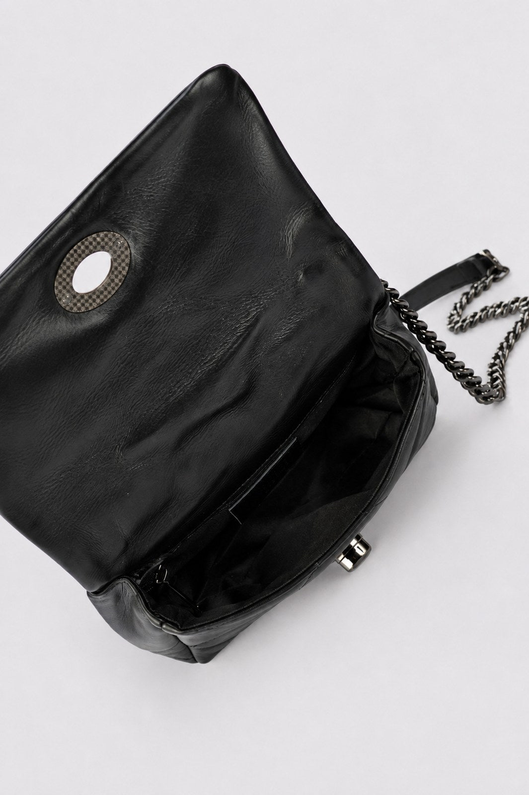 SIELLA Leather Shoulder Bag - Black