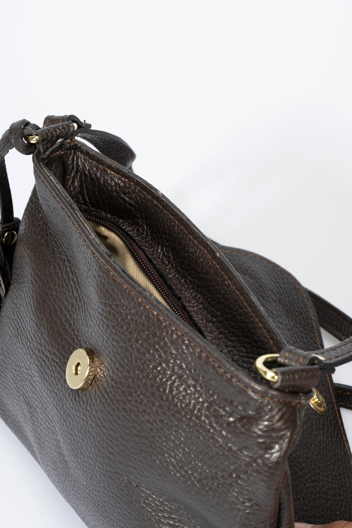 ASTER Leather Crossbody Bag - Brown
