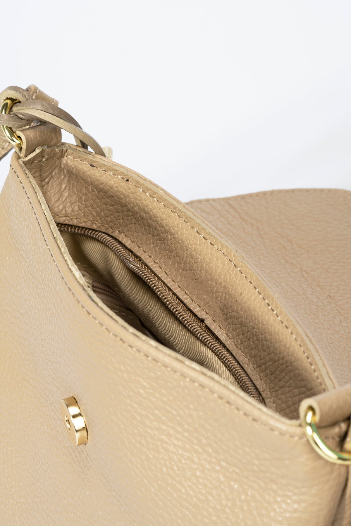 ASTER Leather Crossbody Bag - Taupe