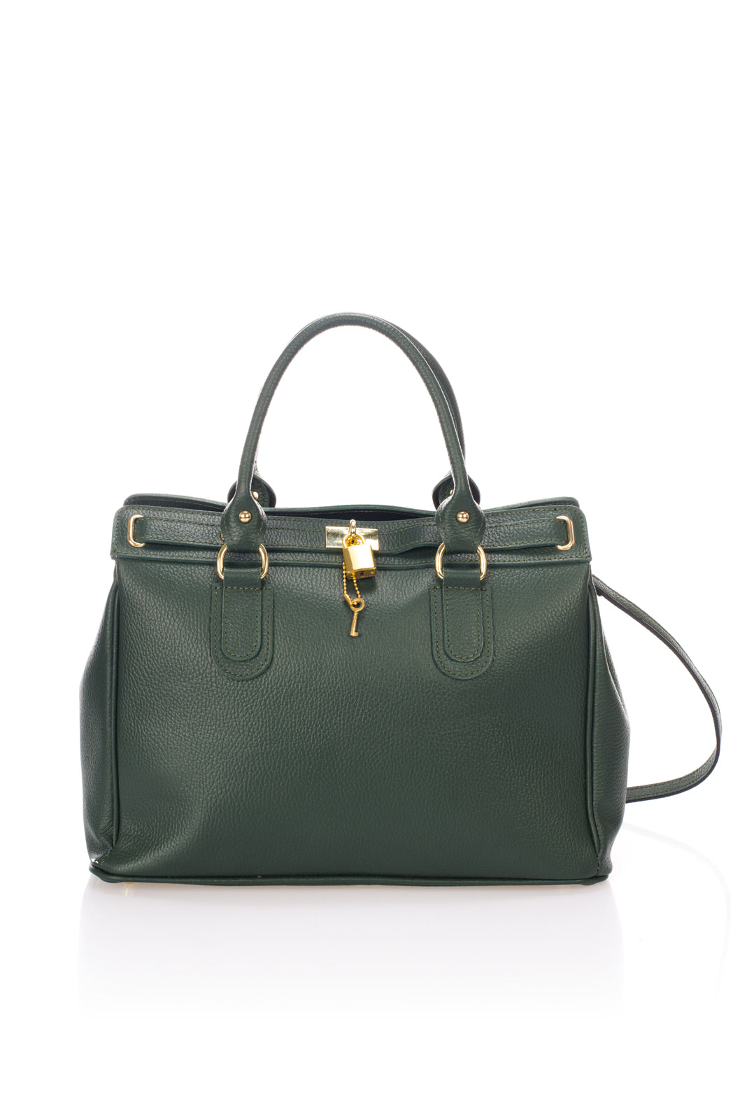 WILMA Leather Top Handle Bag - Green