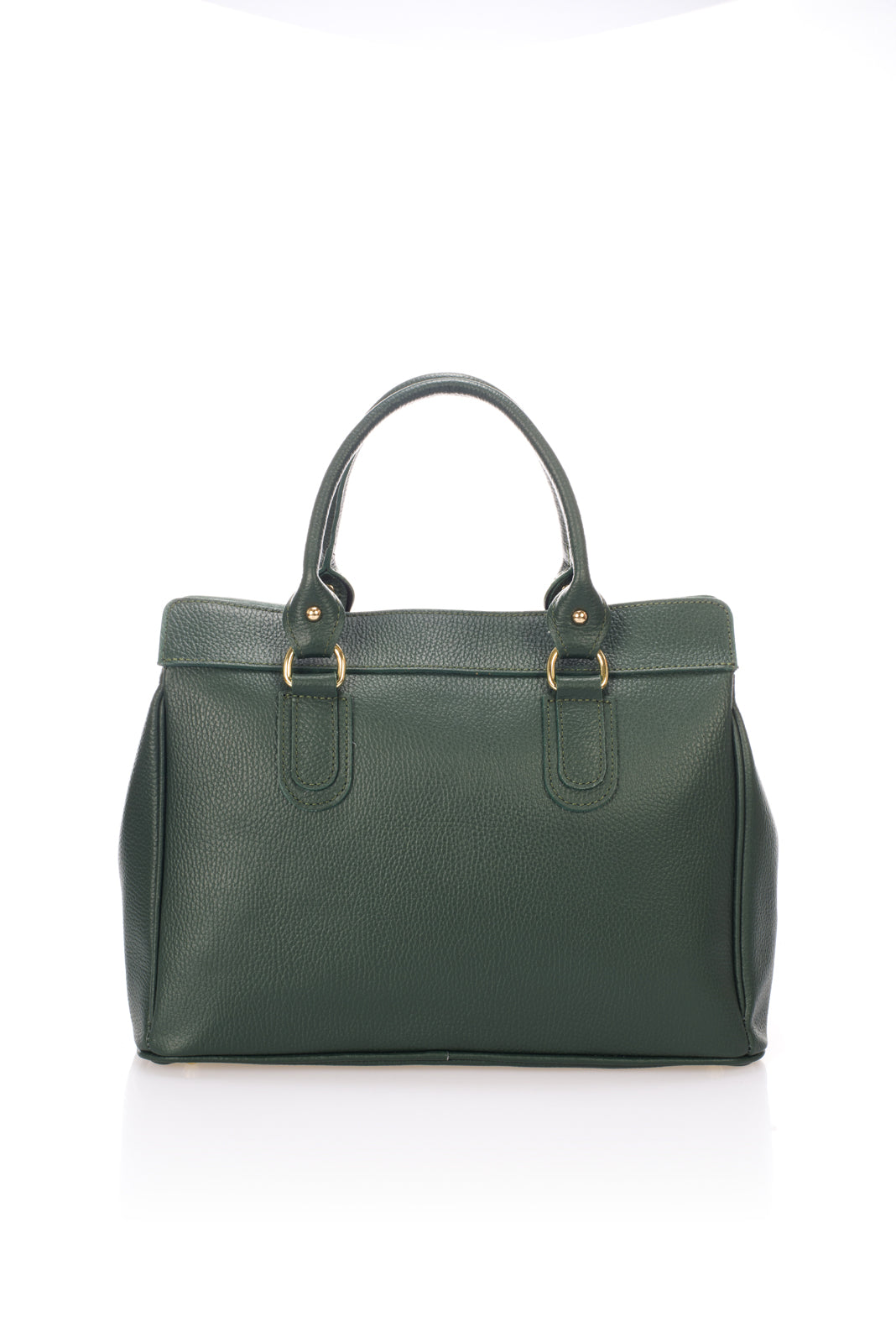 WILMA Leather Top Handle Bag - Green
