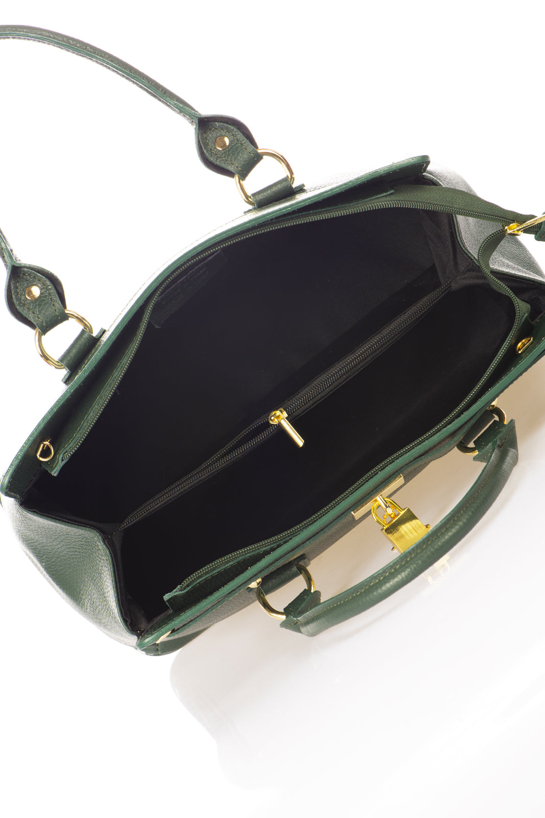 WILMA Leather Top Handle Bag - Green