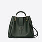 DIONE Leather Top Handle Bag - Dark-Green