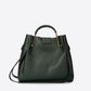 DIONE Leather Top Handle Bag - Dark-Green