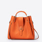 DIONE Leather Top Handle Bag - Papaya
