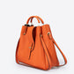 DIONE Leather Top Handle Bag - Papaya