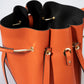 DIONE Leather Top Handle Bag - Papaya