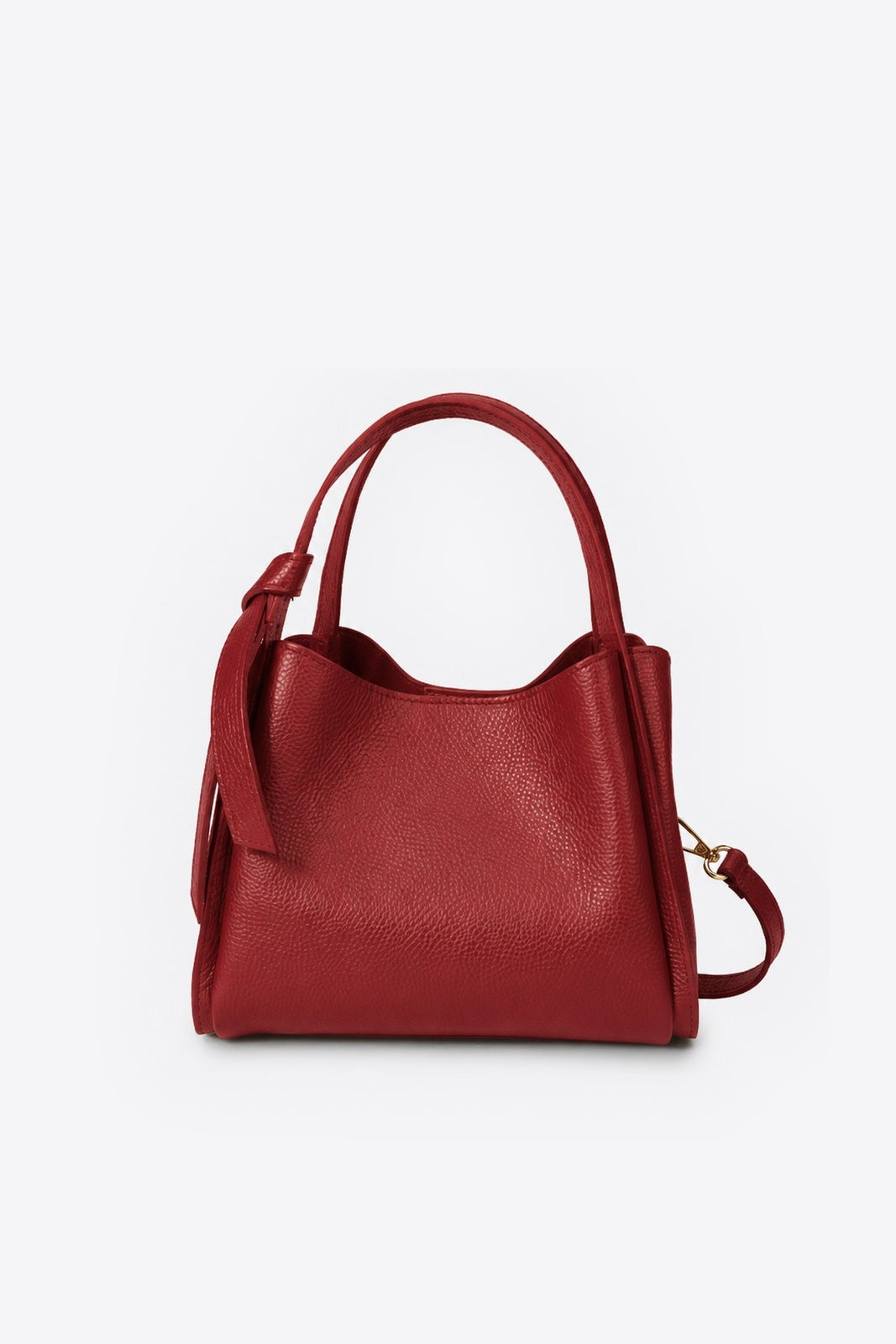 ATHENA Leather Top Handle Bag - Bordo