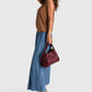 ATHENA Leather Top Handle Bag - Bordo