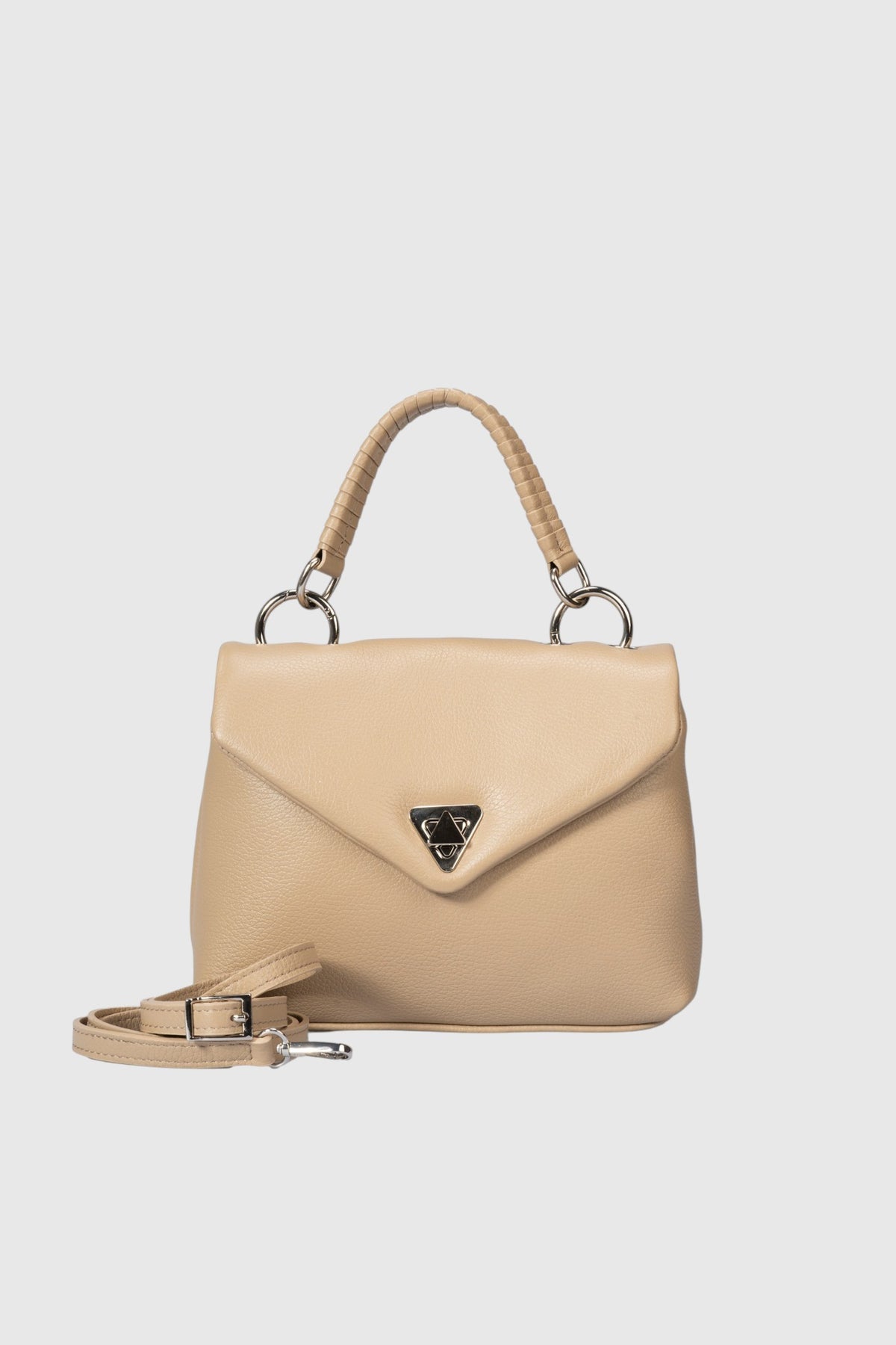 SIRA Leather Top Handle Bag - Taupe