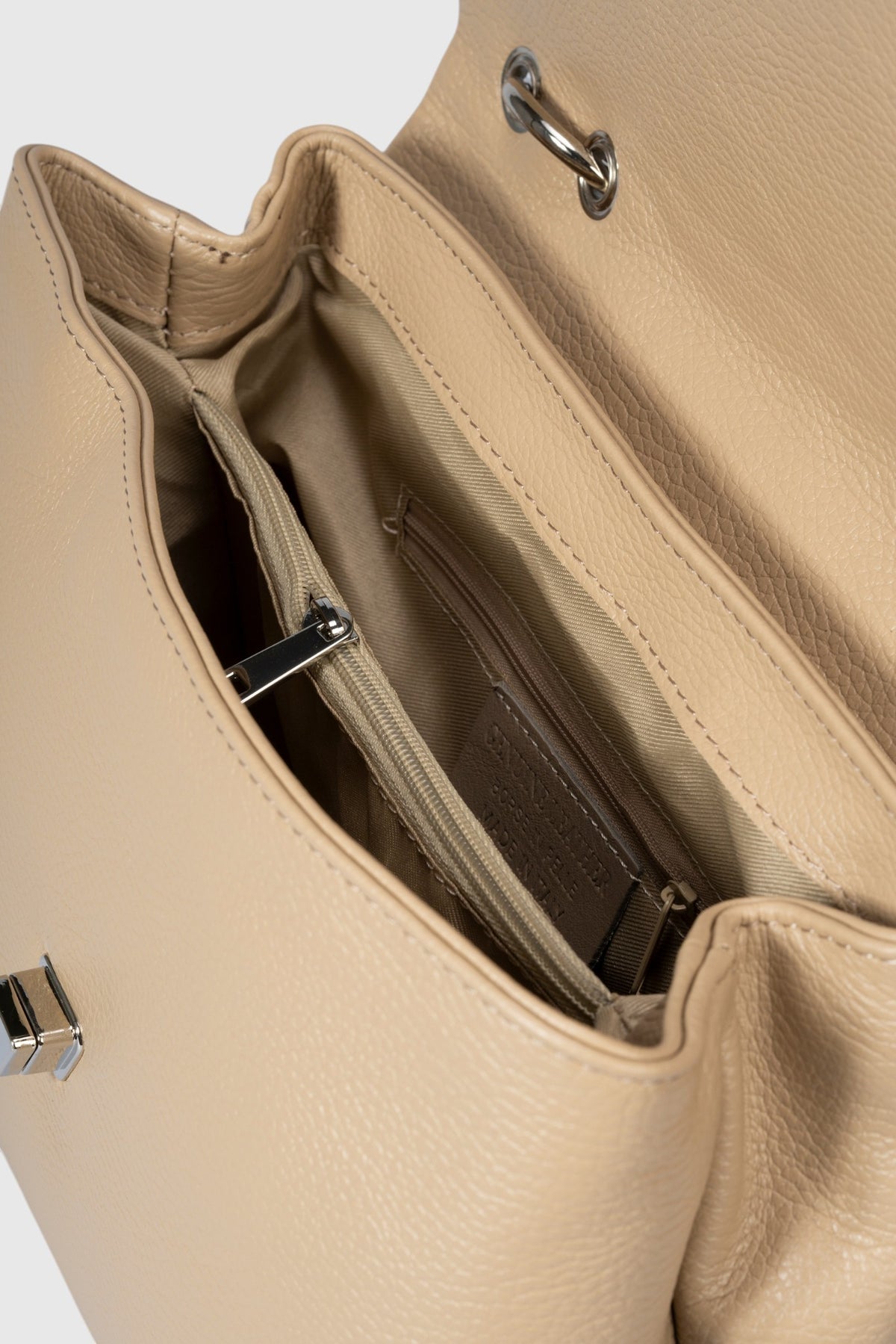 SIRA Leather Top Handle Bag - Taupe