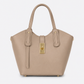 IOLANDA Leather Top Handle Bag - Taupe
