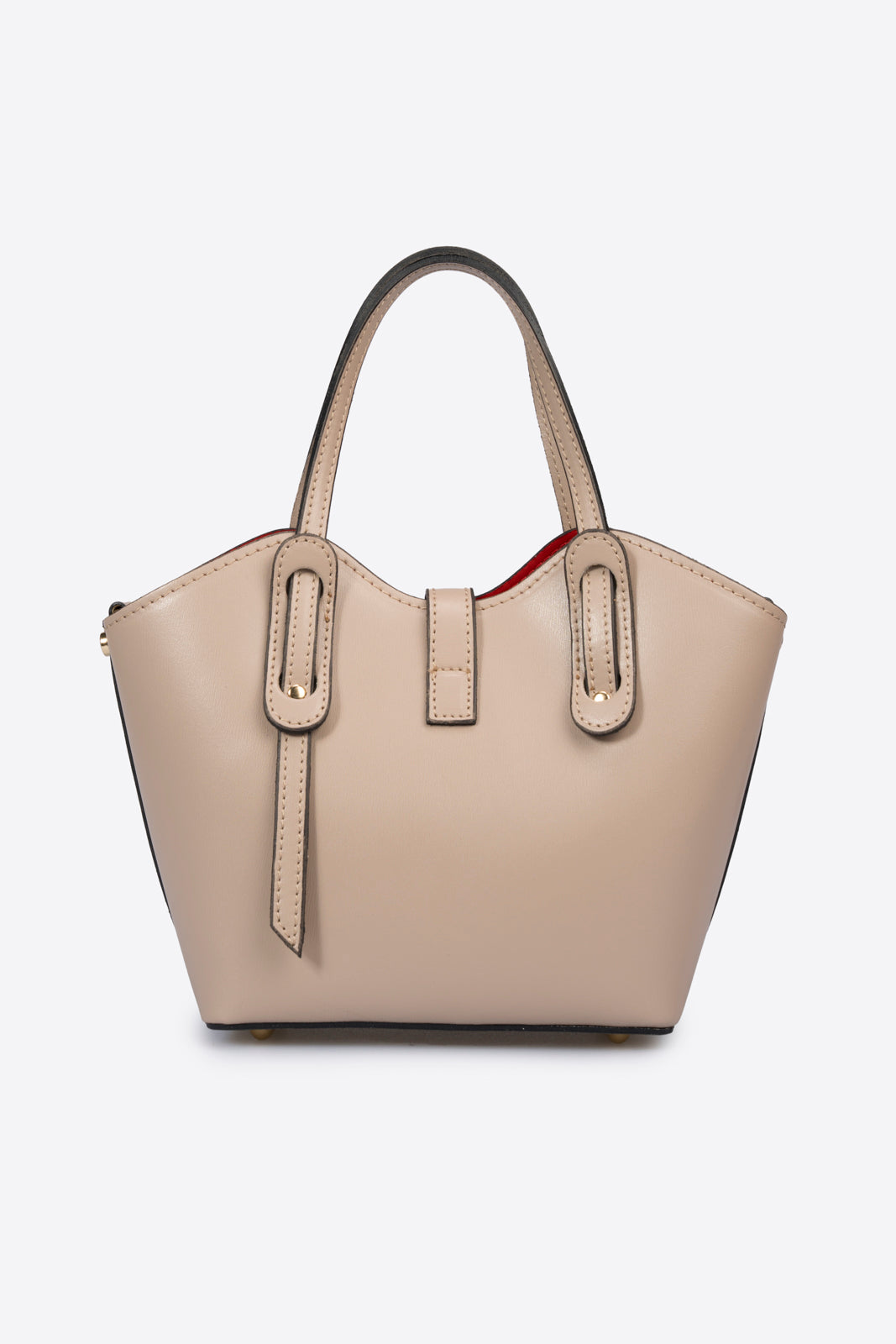 IOLANDA Leather Top Handle Bag - Taupe