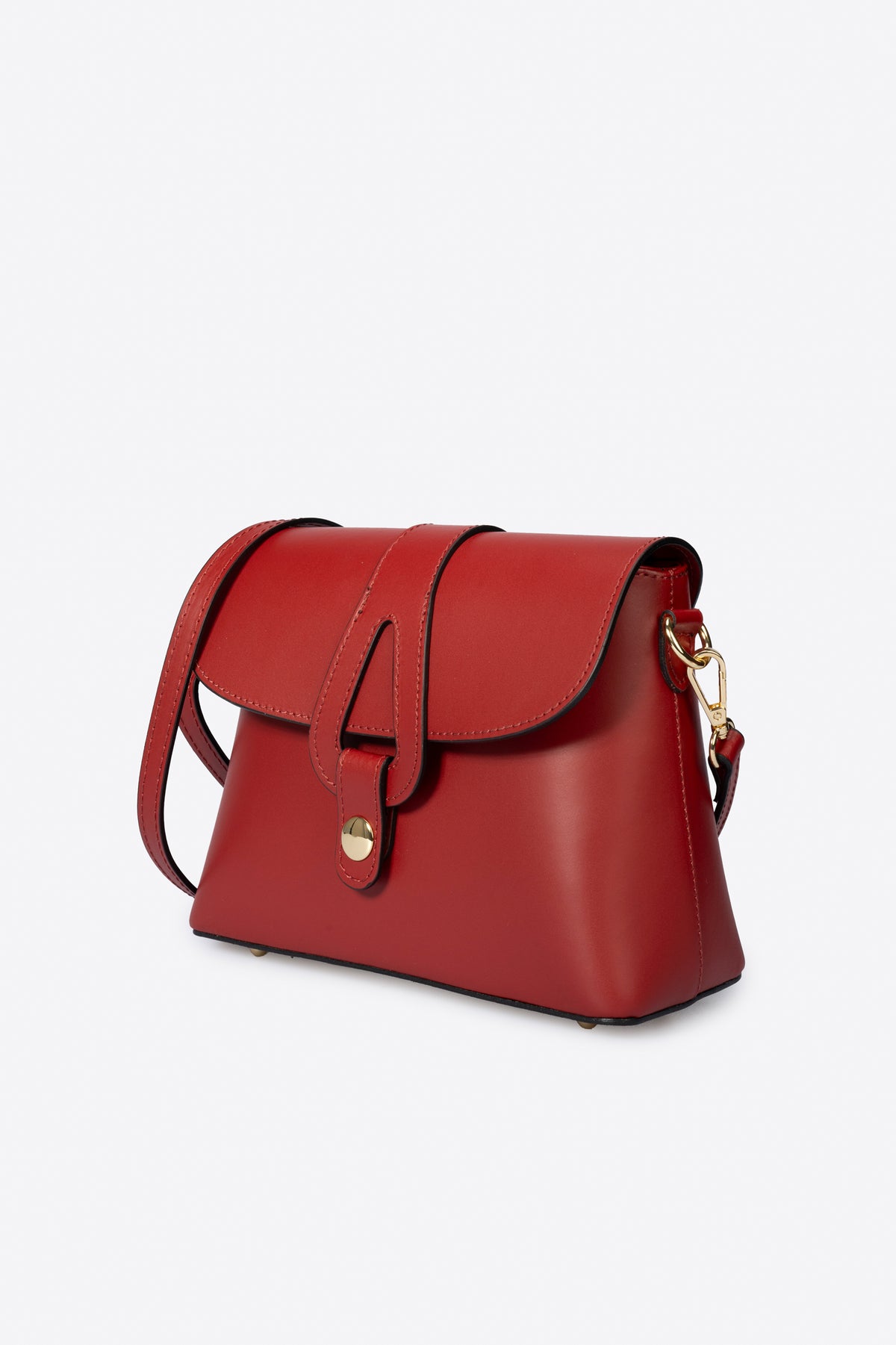 THALIA Leather Crossbody Bag - Red
