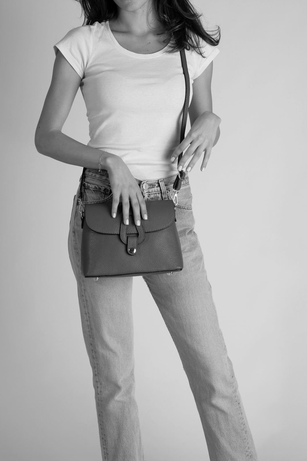 THALIA Leather Crossbody Bag - Red