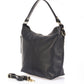 CLARISSA Leather Shoulder Bag - Black