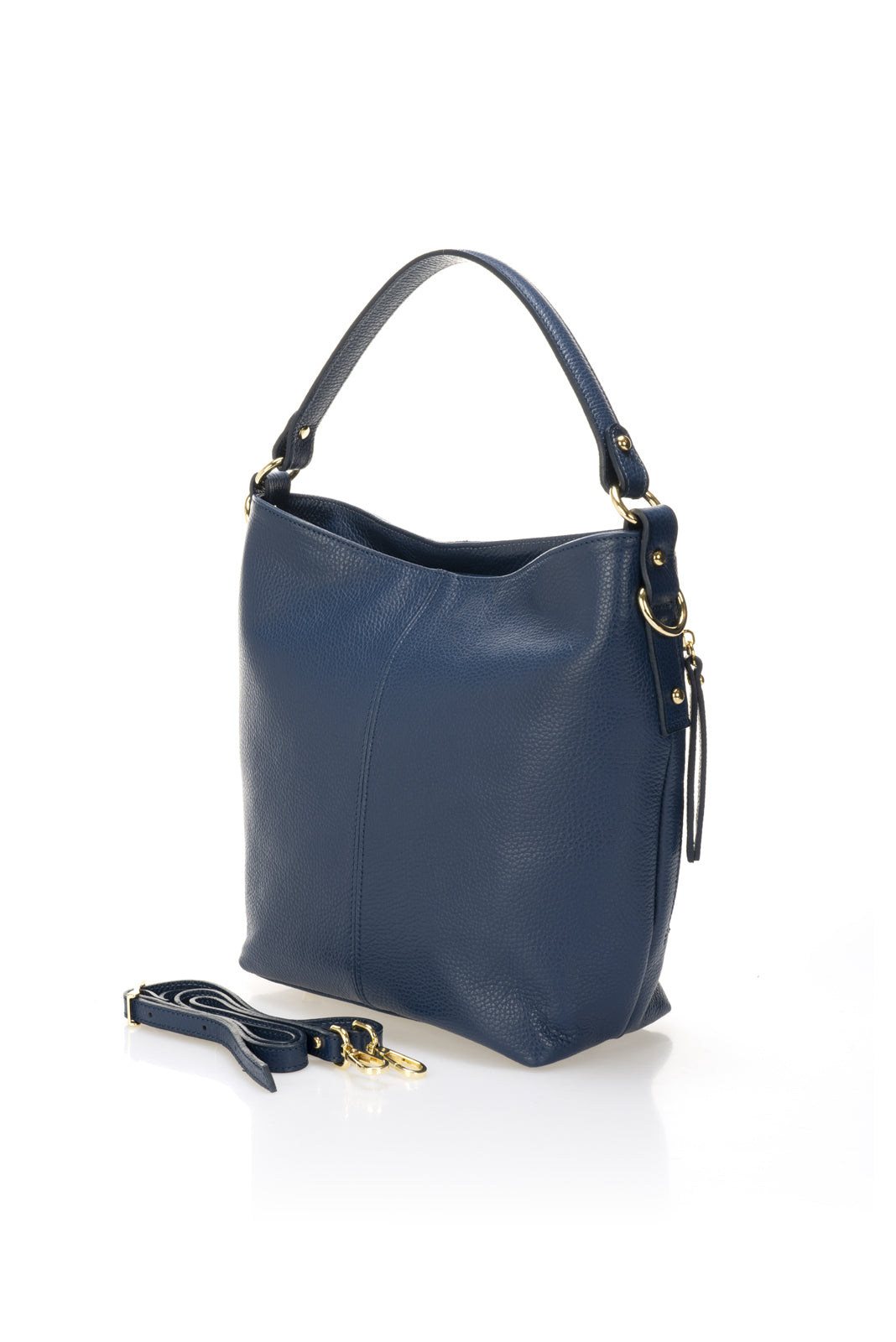 CLARISSA Leather Shoulder Bag - Blue