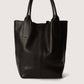 PETRA Leather Top Handle Bag - Black