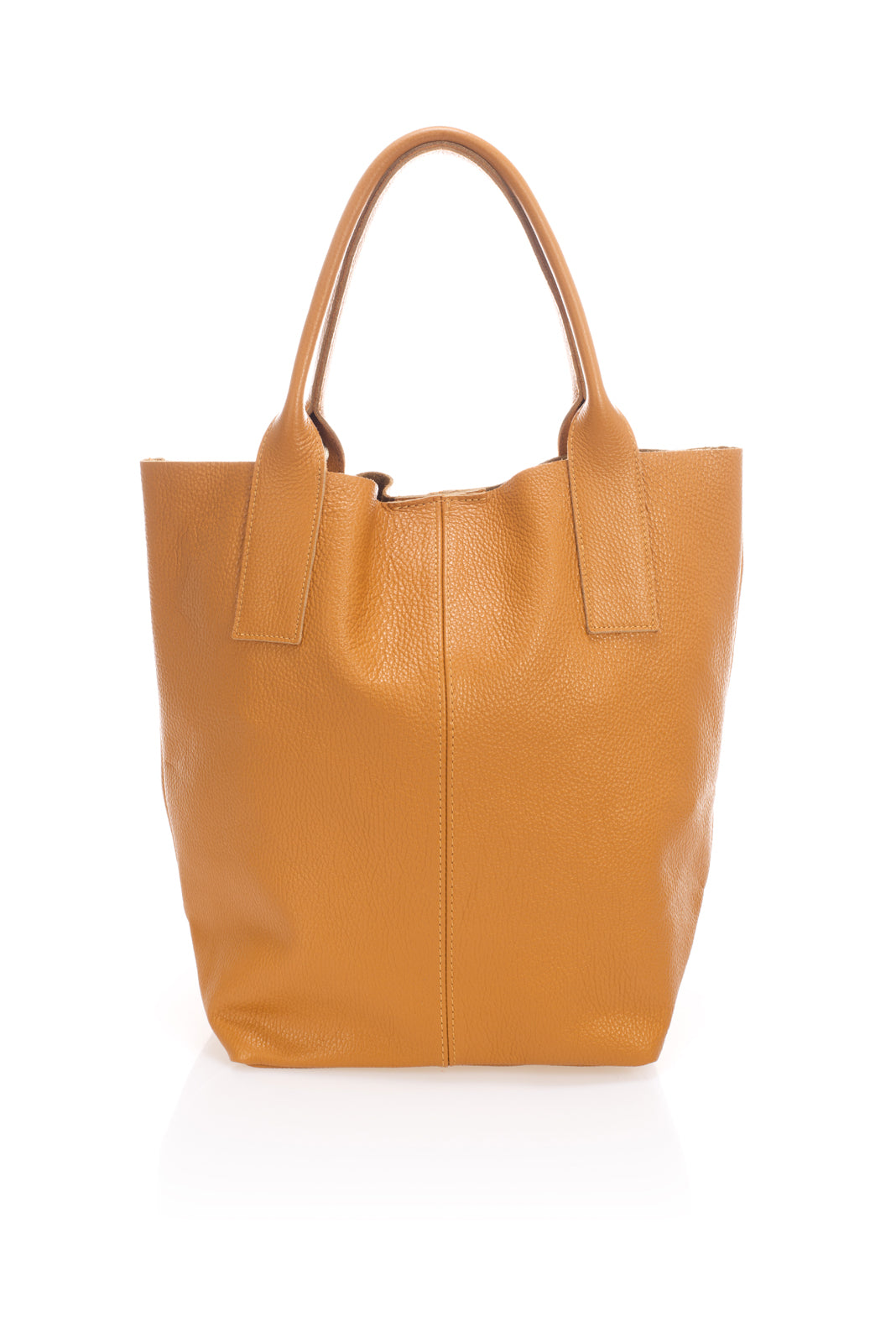 PETRA Leather Top Handle Bag - Cognac