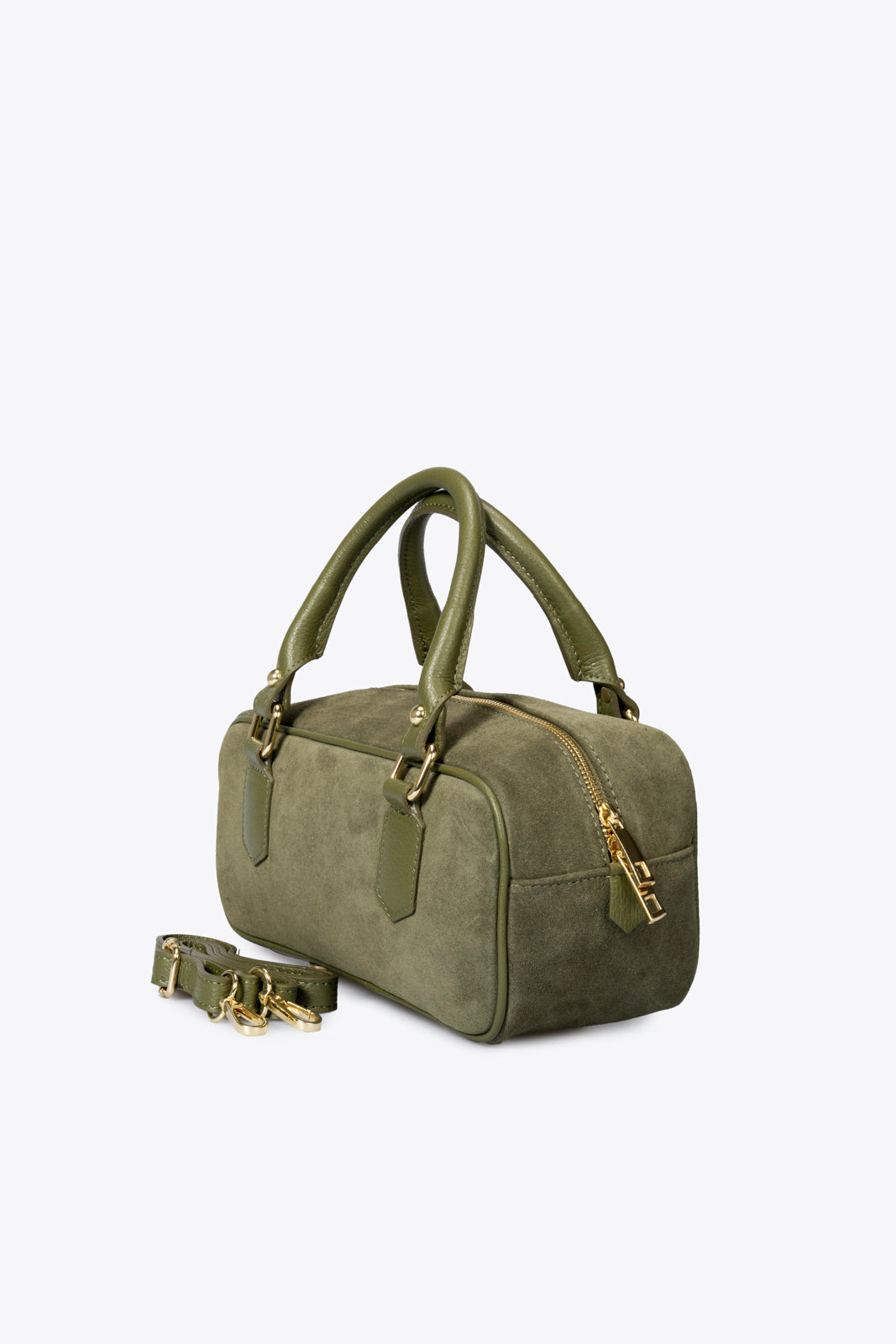TIANNA Leather Top Handle Bag - Olive