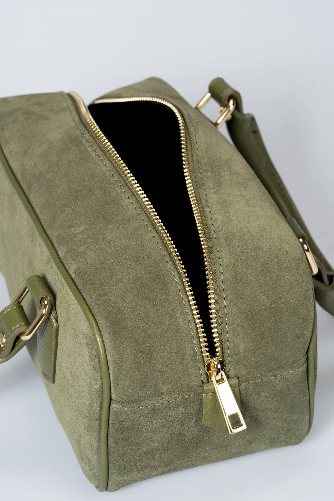TIANNA Leather Top Handle Bag - Olive