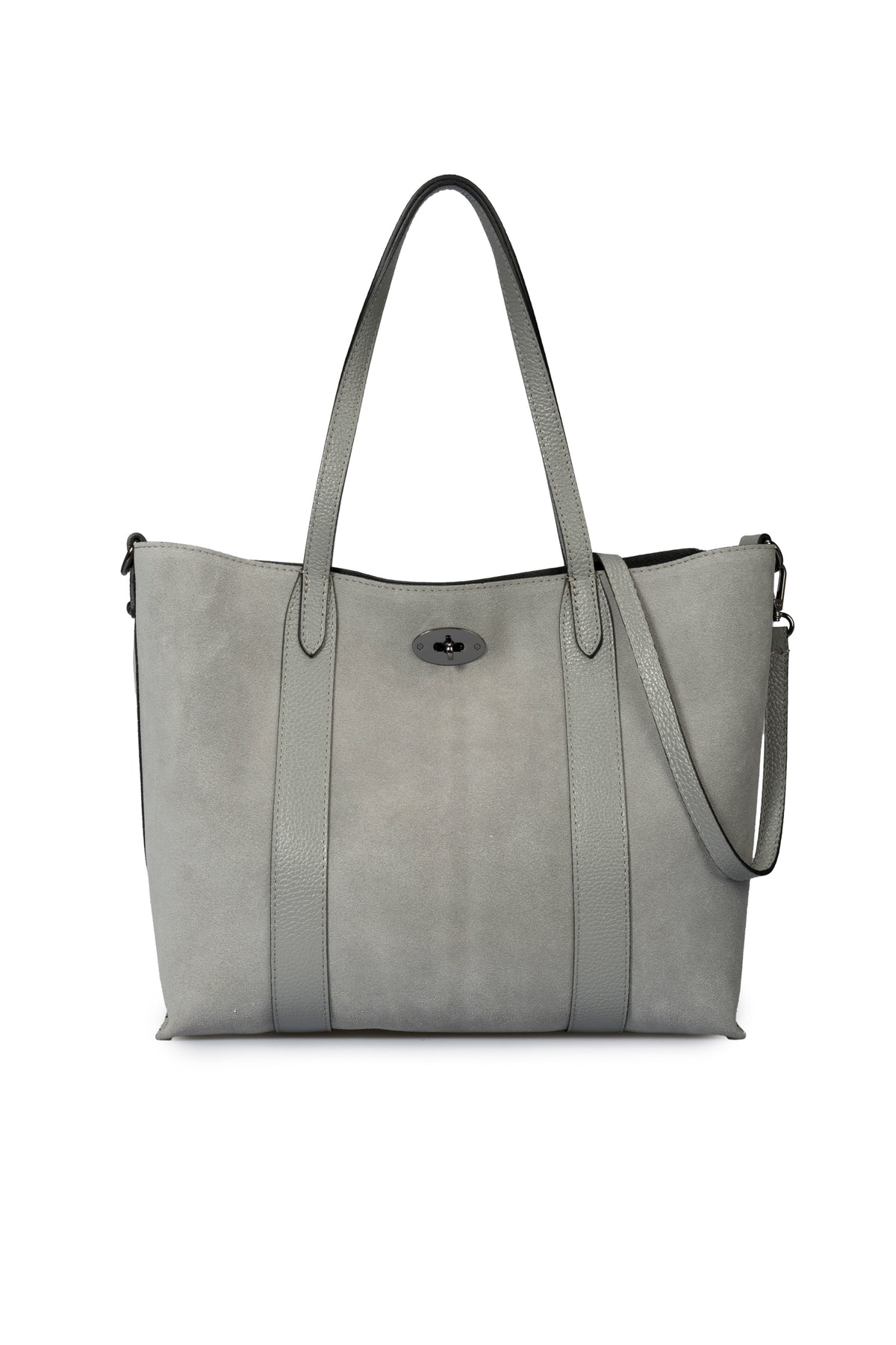 MYRA Leather Tote Bag - Grey