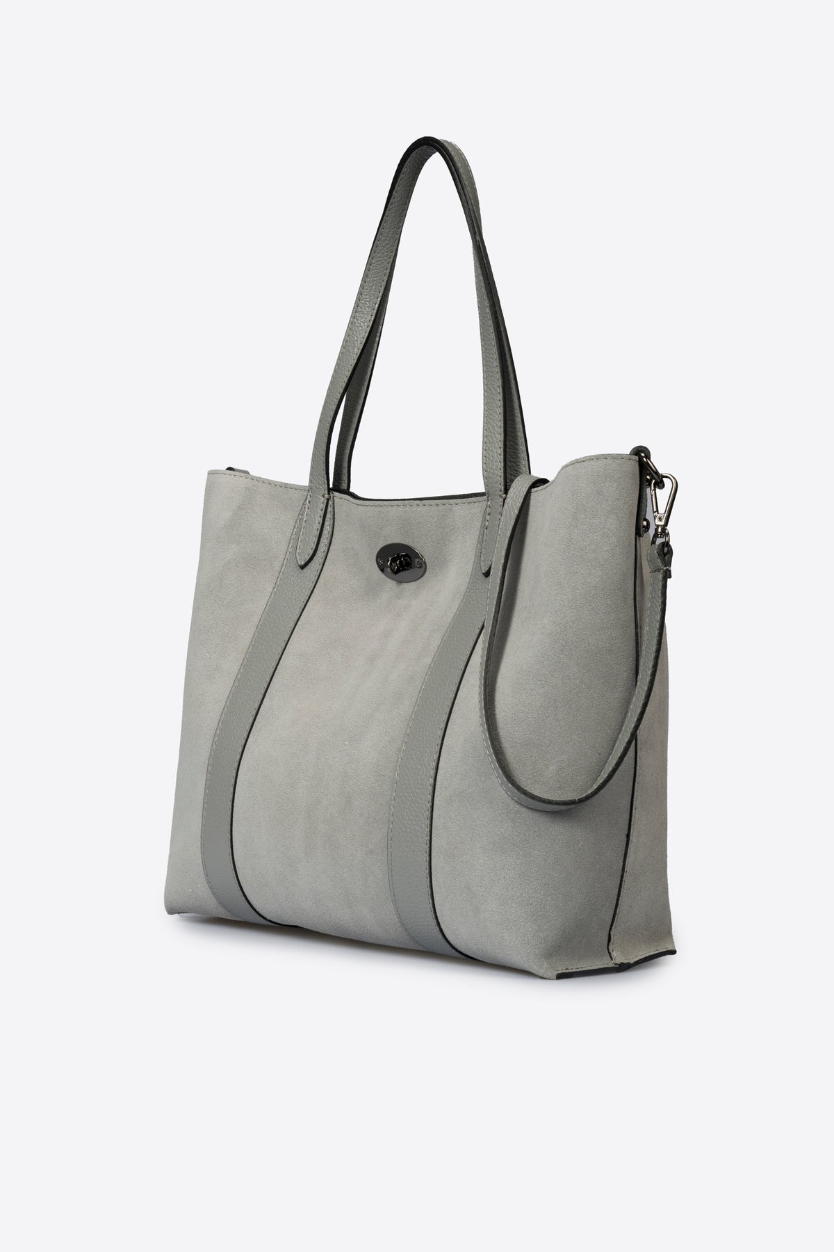 MYRA Leather Tote Bag - Grey