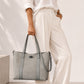 MYRA Leather Tote Bag - Grey