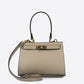 DALIA Leather Top Handle Bag - Taupe