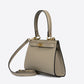 DALIA Leather Top Handle Bag - Taupe