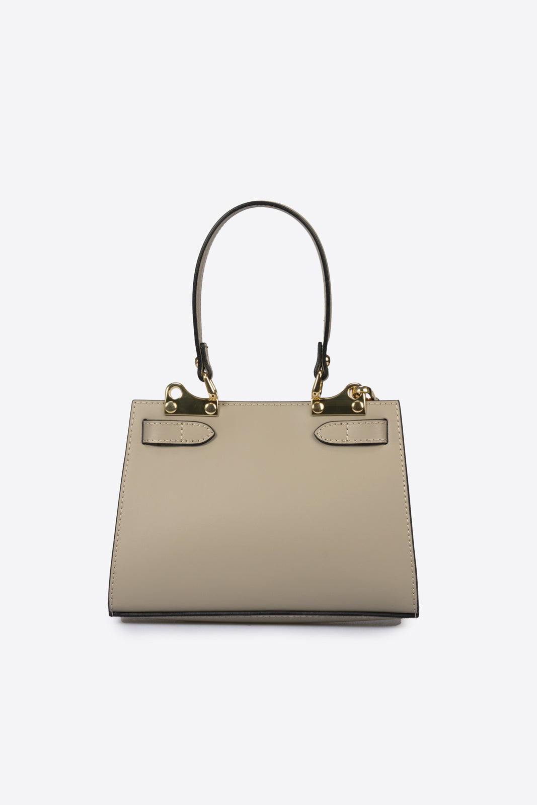 DALIA Leather Top Handle Bag - Taupe