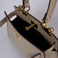 DALIA Leather Top Handle Bag - Taupe