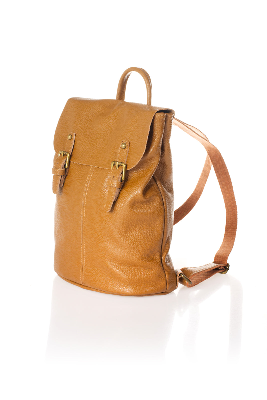 JUDITH Leather Backpack - Cuoio