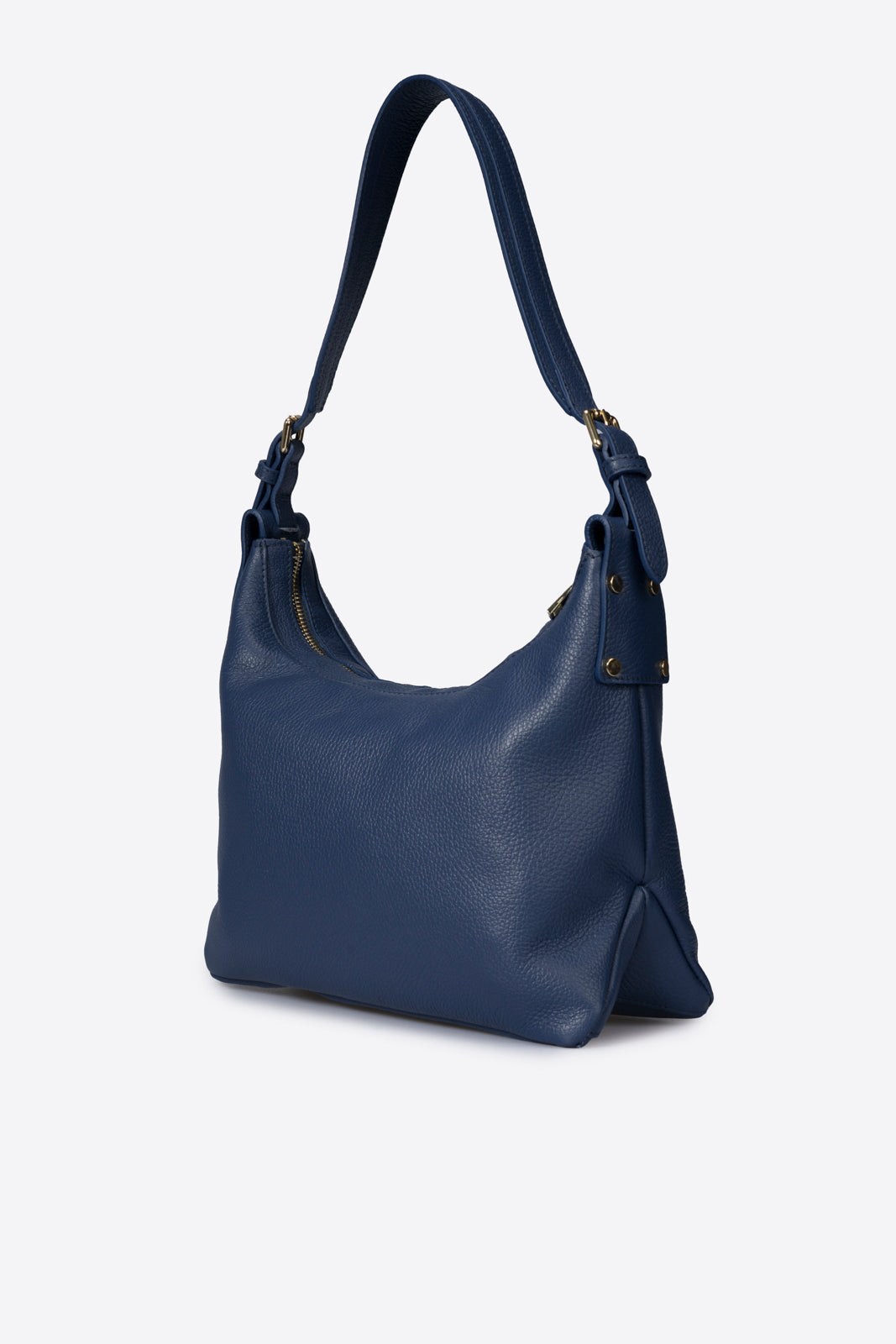 AMANDA Leather Top Handle Bag - Blue