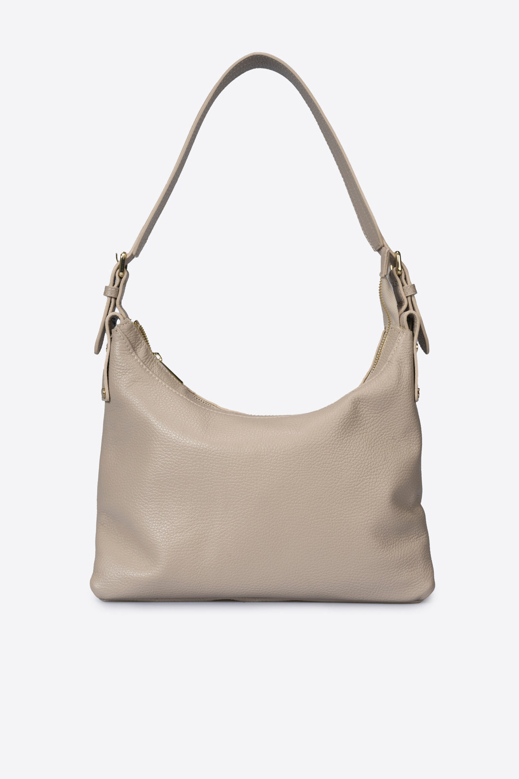 AMANDA Leather Top Handle Bag - Taupe