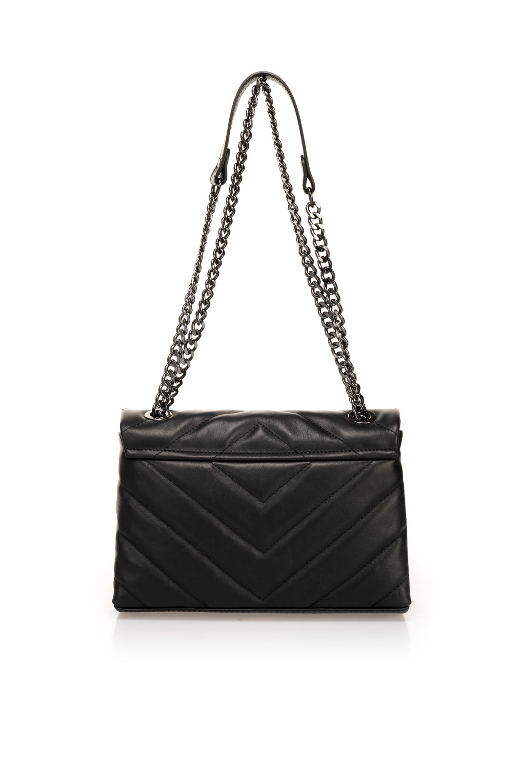 DENISE Leather Crossbody Bag - Black