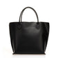 ELLYA Leather Top Handle Bag - Black