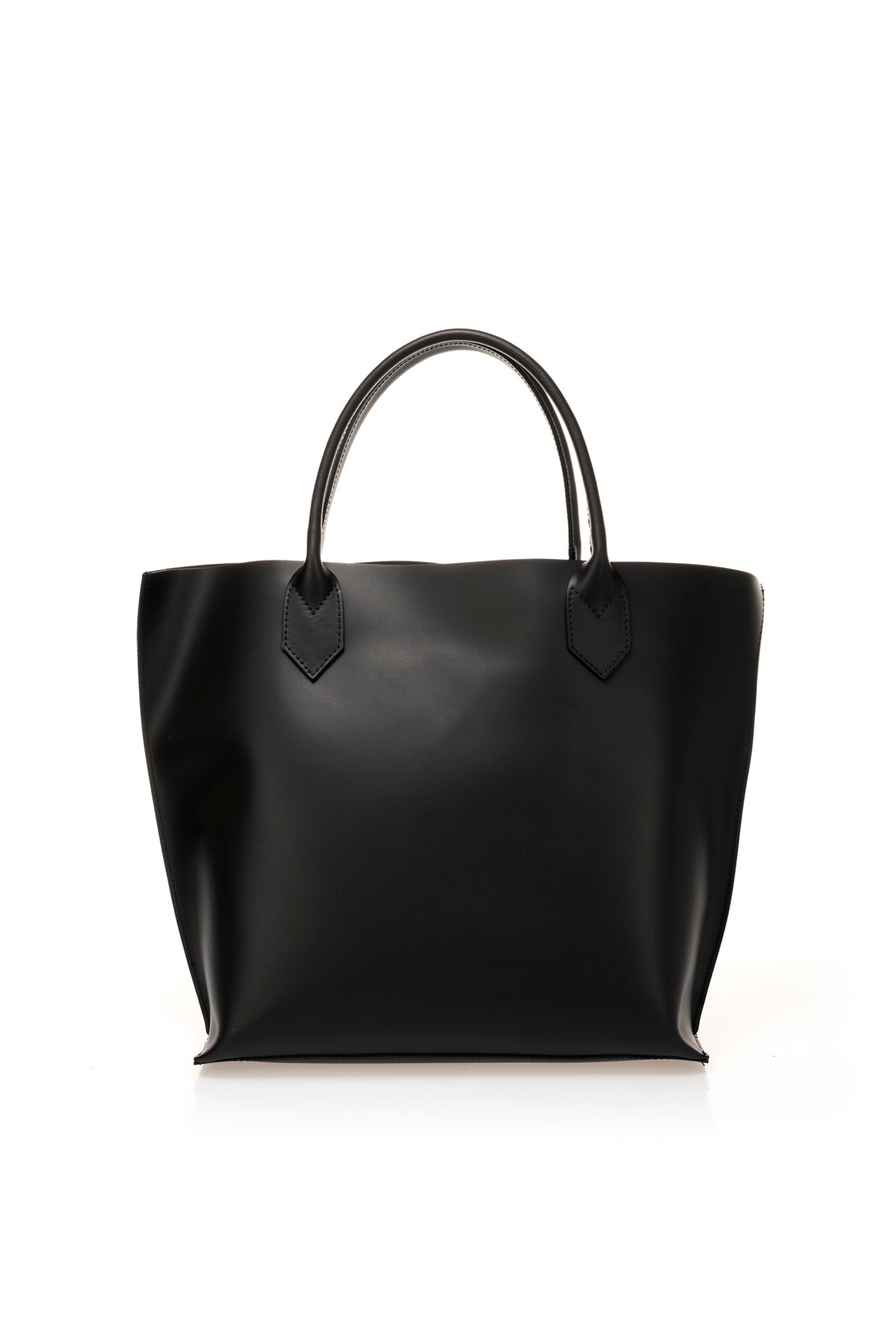 ELLYA Leather Top Handle Bag - Black