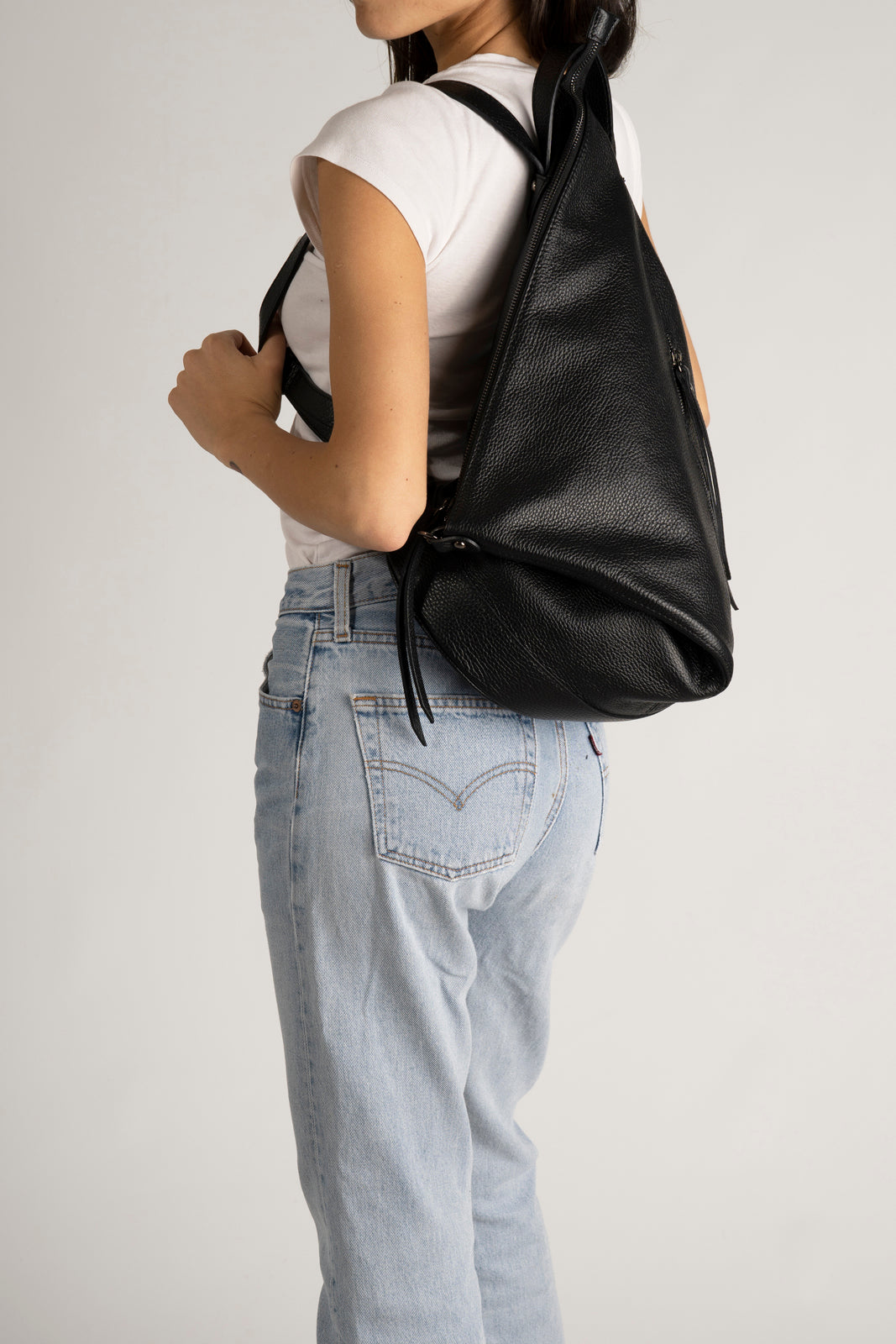 NEDA Leather Backpack - Black