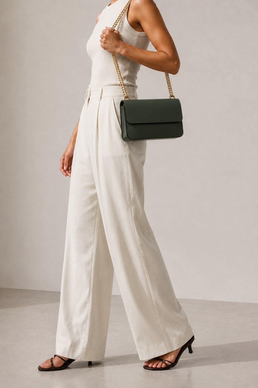 CALLIE Leather Crossbody Bag - Green