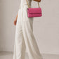 CALLIE Leather Crossbody Bag - Pink