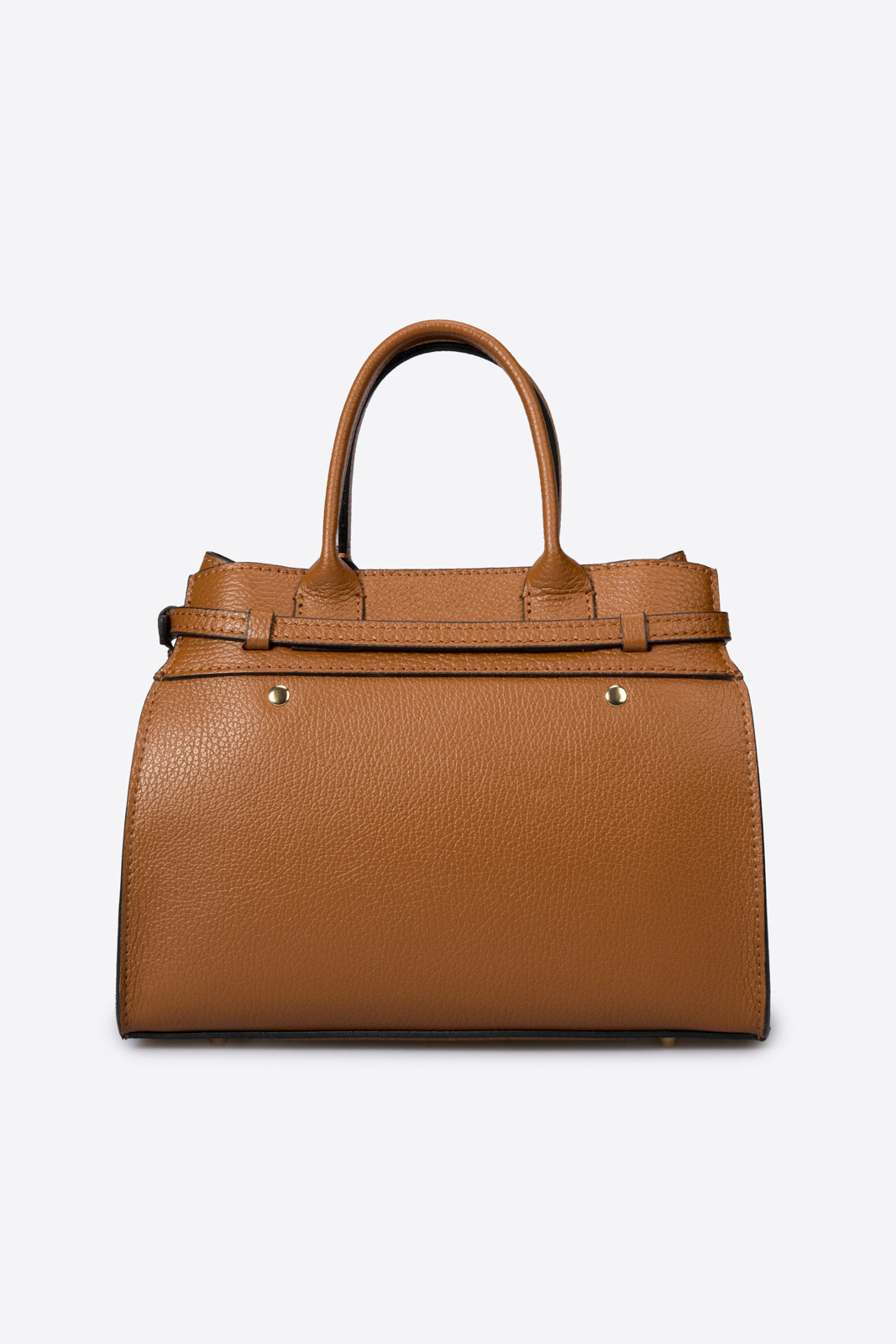 LIESEL Leather Top Handle Bag - Cognac