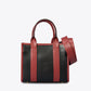 MARNIE Leather Top Handle Bag - Black+Red