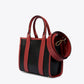 MARNIE Leather Top Handle Bag - Black+Red