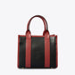 MARNIE Leather Top Handle Bag - Black+Red