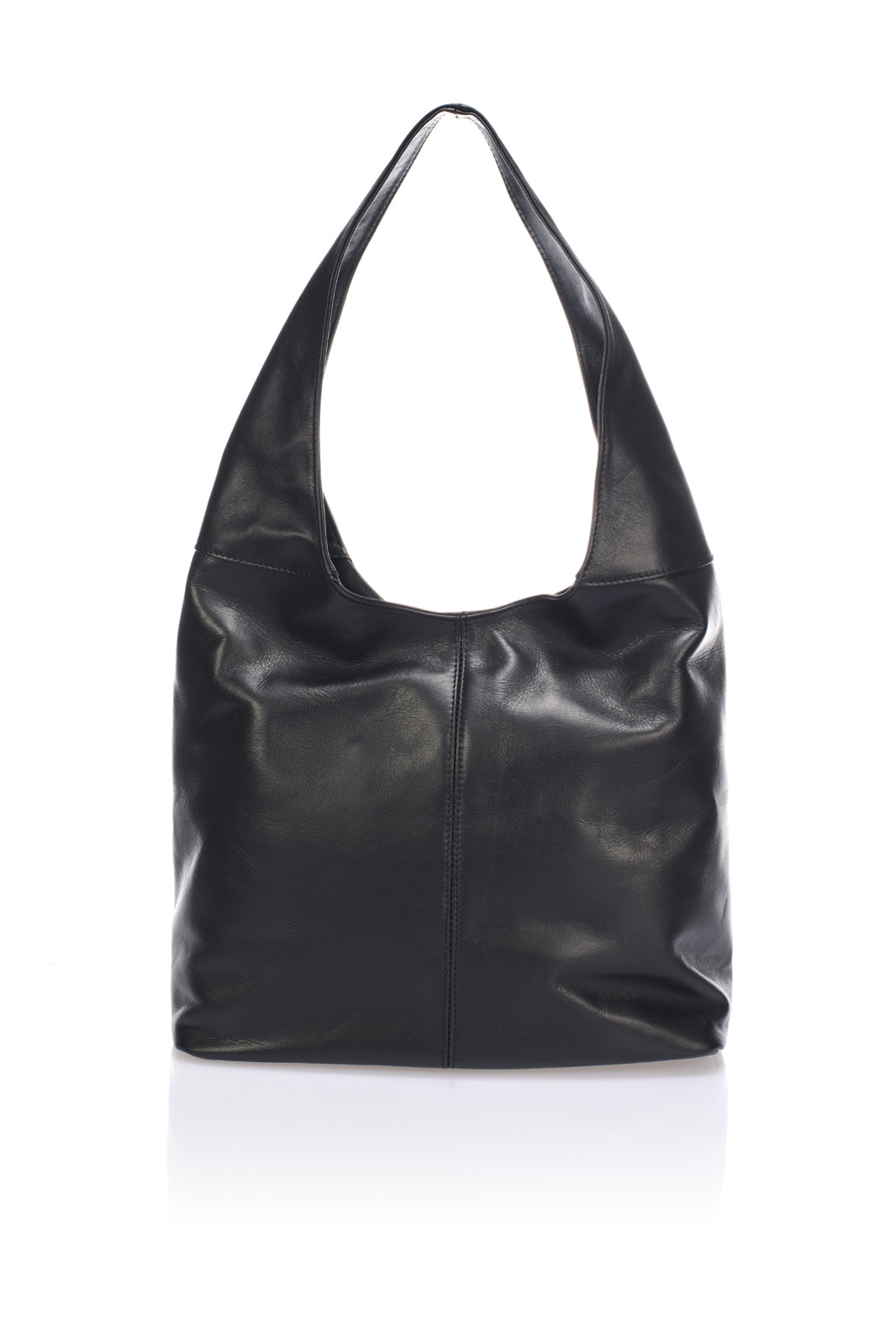 CARLOTTA Leather Shoulder Bag - Black